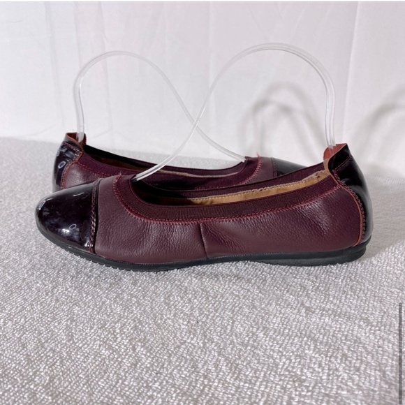 Josef Siebel Burgundy Leather Round Toe Ballet Flats 37 - Picture 11 of 13